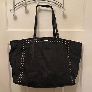 Diesel Black Tote with Silver Studs